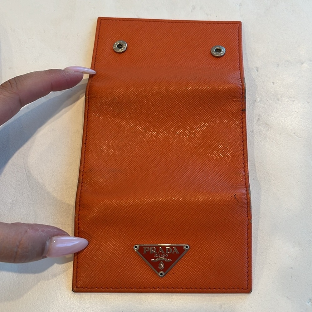 Prada Orange Saffiano Leather 6 Key Holder - Picture 10 of 10